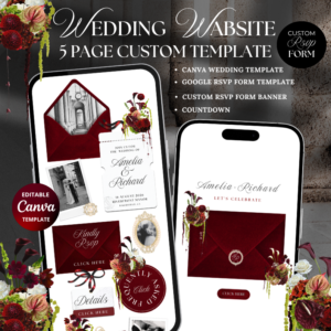 Burgundy website template 5 pages